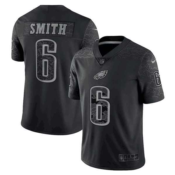 Men's Philadelphia Eagles #6 DeVonta Smith Black Reflective Limited Stitched Football Jersey,We sell and wholesale Men's Philadelphia Eagles #6 DeVonta Smith Black Reflective Limited Stitched Football Jersey on line form chian!